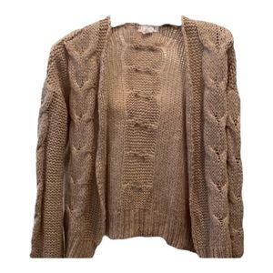 Lightweight tan knit cardigan